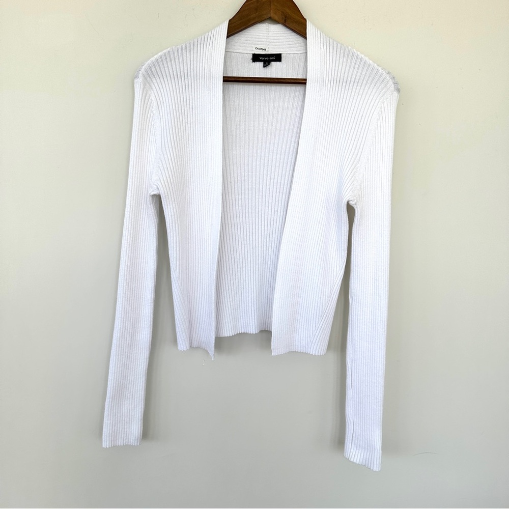 Verve Ami Open Cardigan with long sleeves, rayon blend knit